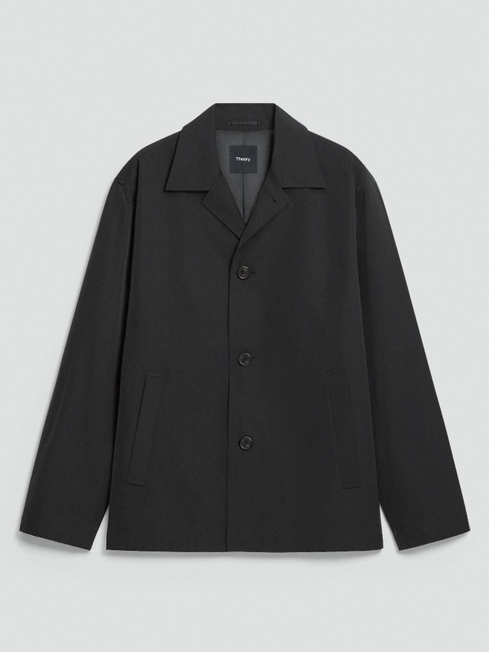 Theory Black Shirt Collar Jacket in Foundation Twill Size M